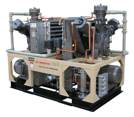 AC 11kw Oilless Low Pressure Piston Air Compressor With Tank For Mining 40 Bar